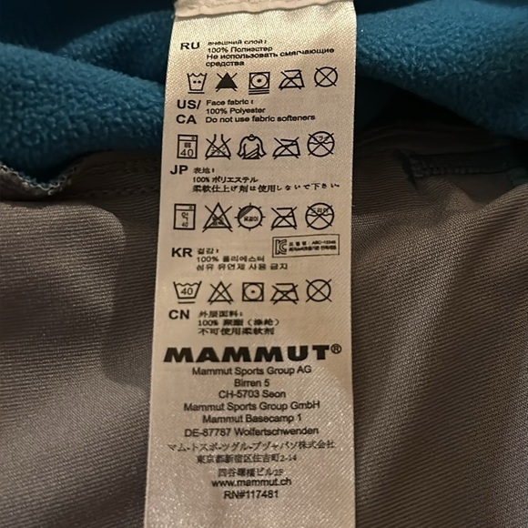 Mammut‎ Teal Blue Borah Fleece Asymmetrical Jacket Women’s Small 1010-19190 - Picture 11 of 12